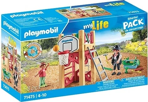 Set figurash Playmobil My Life 71475, marangozja dhe djali me kosh basketbolli, 58 pjesë