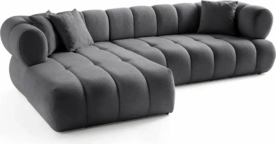 Këndare Petra, ngjyrë gri e errët, Atelier del Sofa, pjesa e majtë