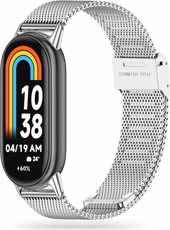 Rrip për orë të mençur Tech-Protect MilaneseBand për Xiaomi Smart Band 8 / 8 NFC, Argjendtë