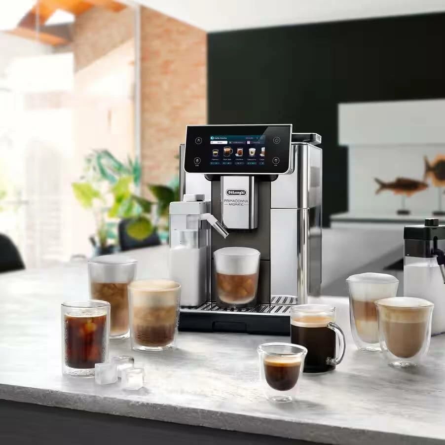 Makineri kafeje DeLonghi PrimaDonna Aromatic ECAM630.75.TSM 19 bar 2.2 L ekran me prekje 5" Cold Brew LatteCrema Titanium