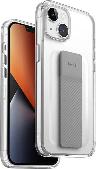 Mbështjellës UNIQ Heldro Mount për iPhone 14, transparent, me rrip kapjeje dhe mbajtëse gishti