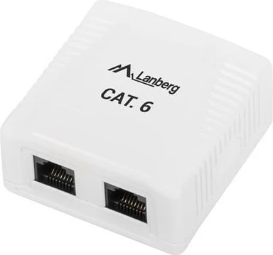 Prizë muri Lanberg OU6-0002-W, RJ-45 UTP, e bardhë