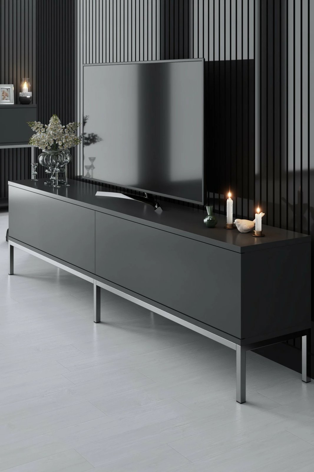 Komodë TV Hanah Home, Lord, antracit, argjend