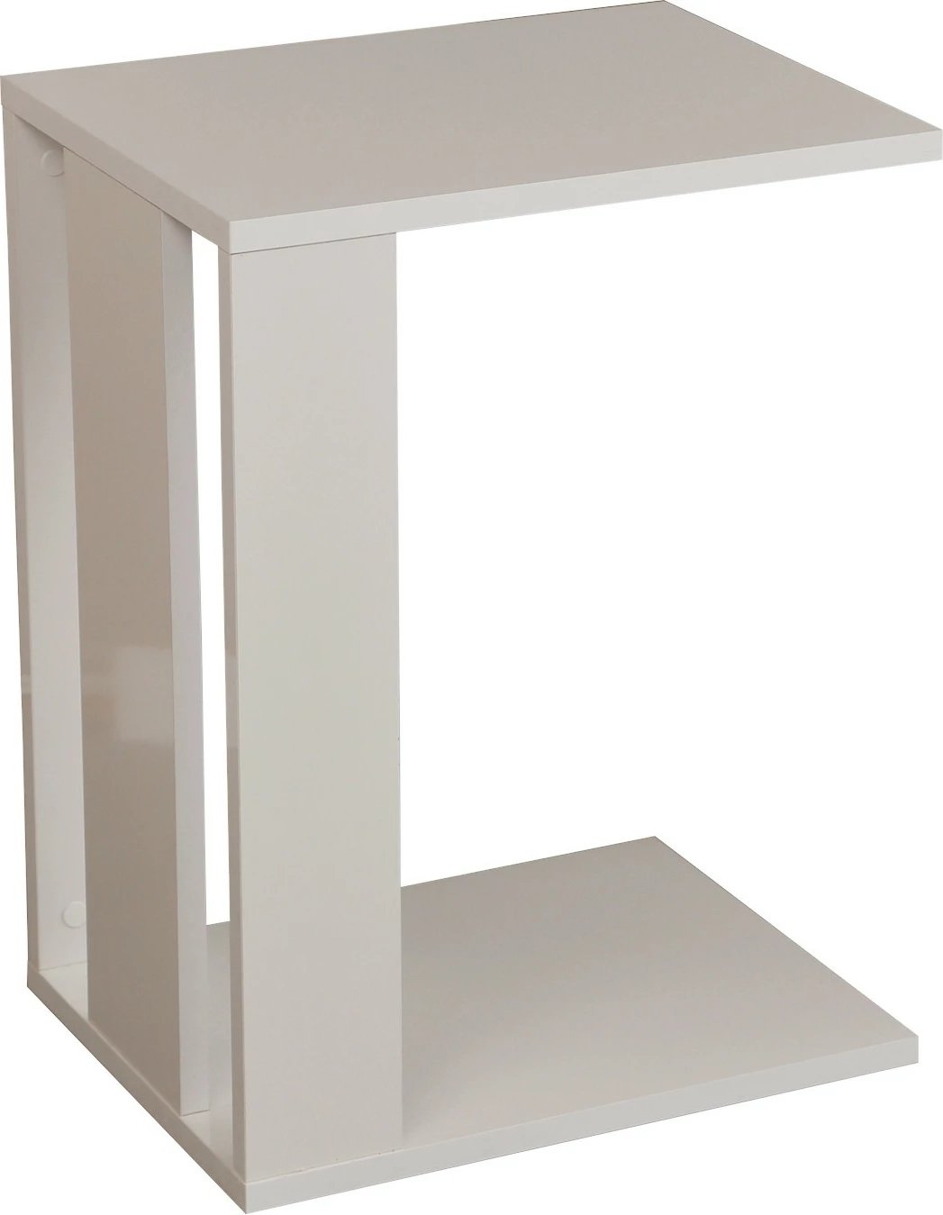 Tavolinë anësore Hanah Home, një copë, ngjyrë e bardhë me shkëlqim