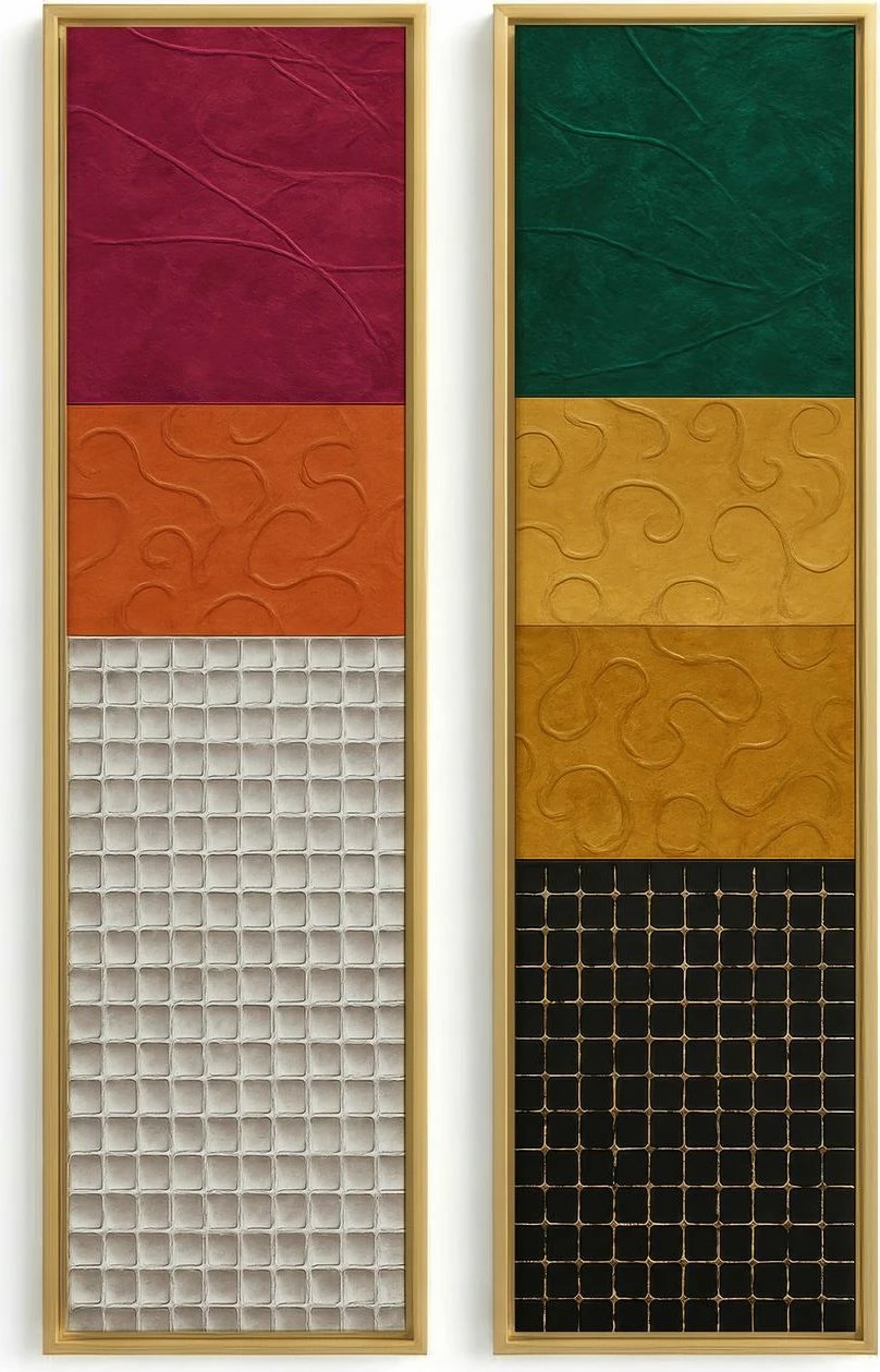 Pikturë dekorative në kanavacë me kornizë (2 copë), Wallity, Huhu743