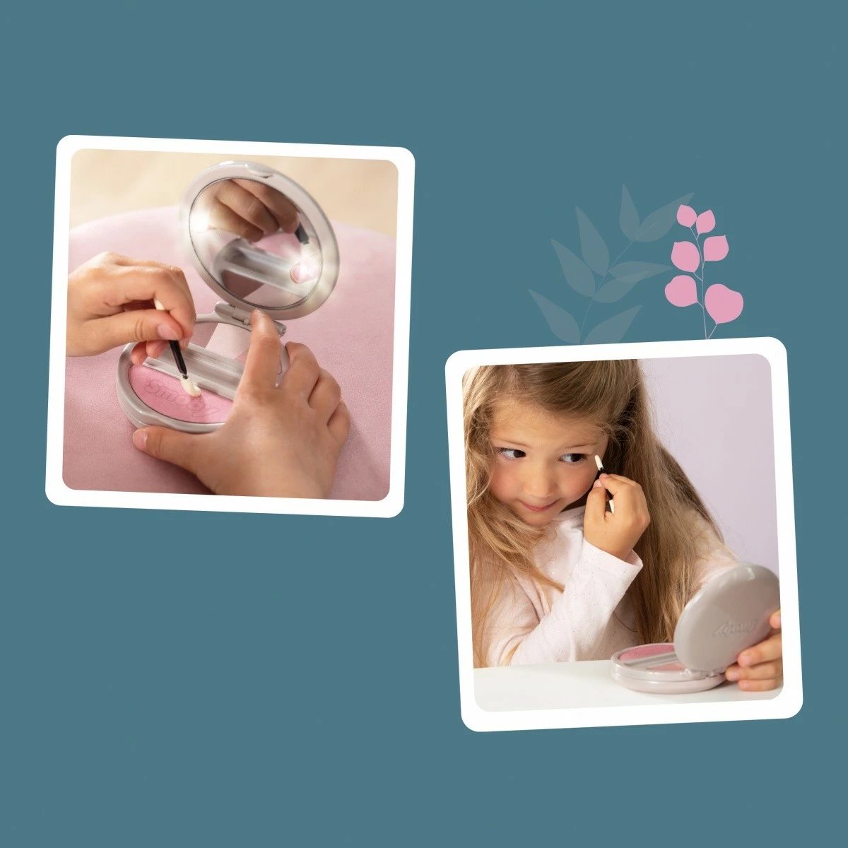 Kuti pudre lodër Smoby Beauty Light-up Powder Box, për vajza, Bezhe
