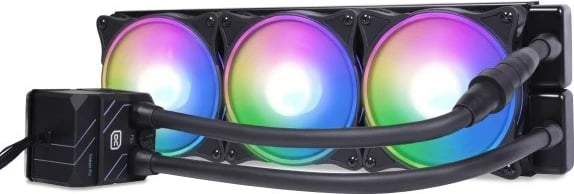 Sistem ftohje me ujë all-in-one për procesor, Alphacool 13074, 3 ventilatorë 12 cm, i zi