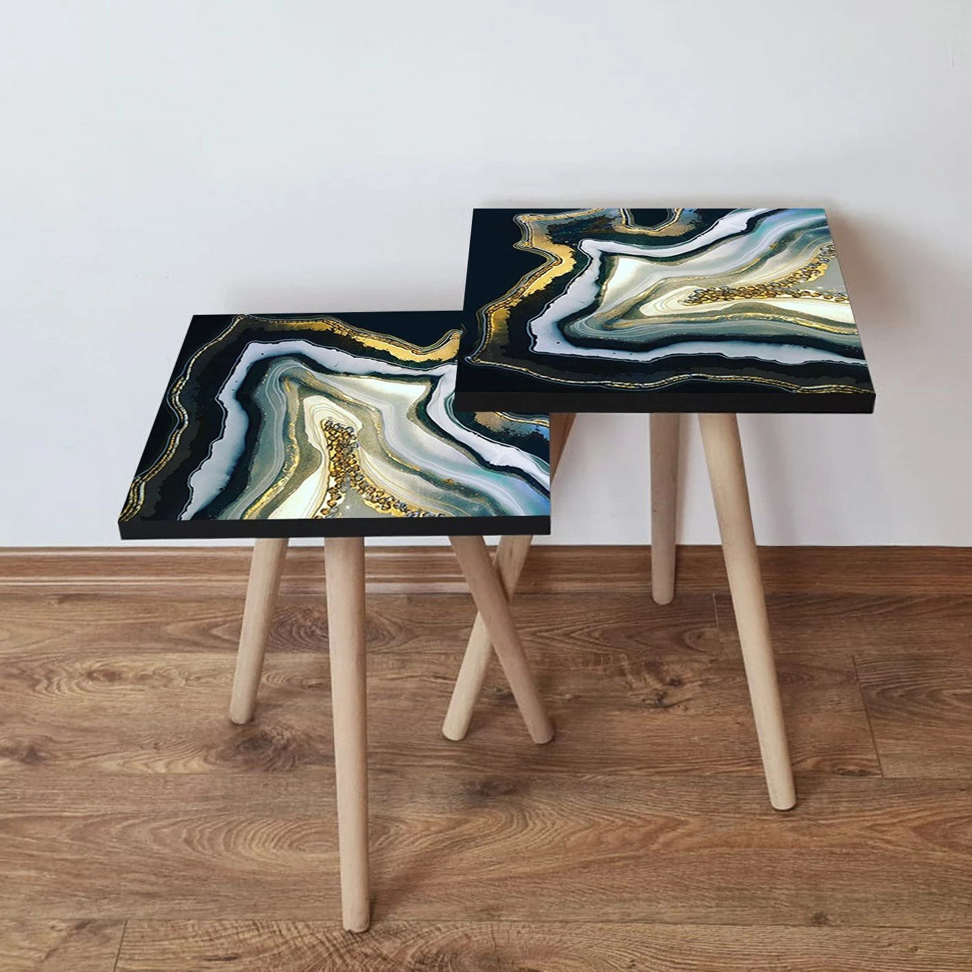 Set tavolina të mbivendosura, dizajn shumëngjyrësh, Skye Decor, 2 copë, 2Shp286