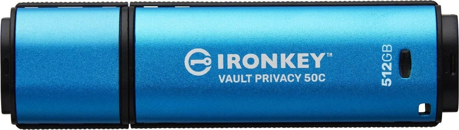 USB Kingston IronKey Vault Privacy 50C 512GB USB-C, i kaltërt