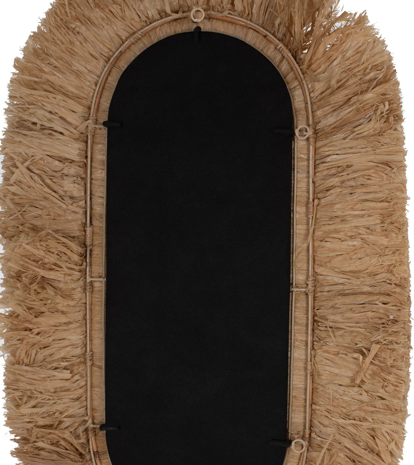 Pasqyrë ovale muri, fibra sisali natyrale dhe abaka e zezë, 55x4x90cm, FH7745