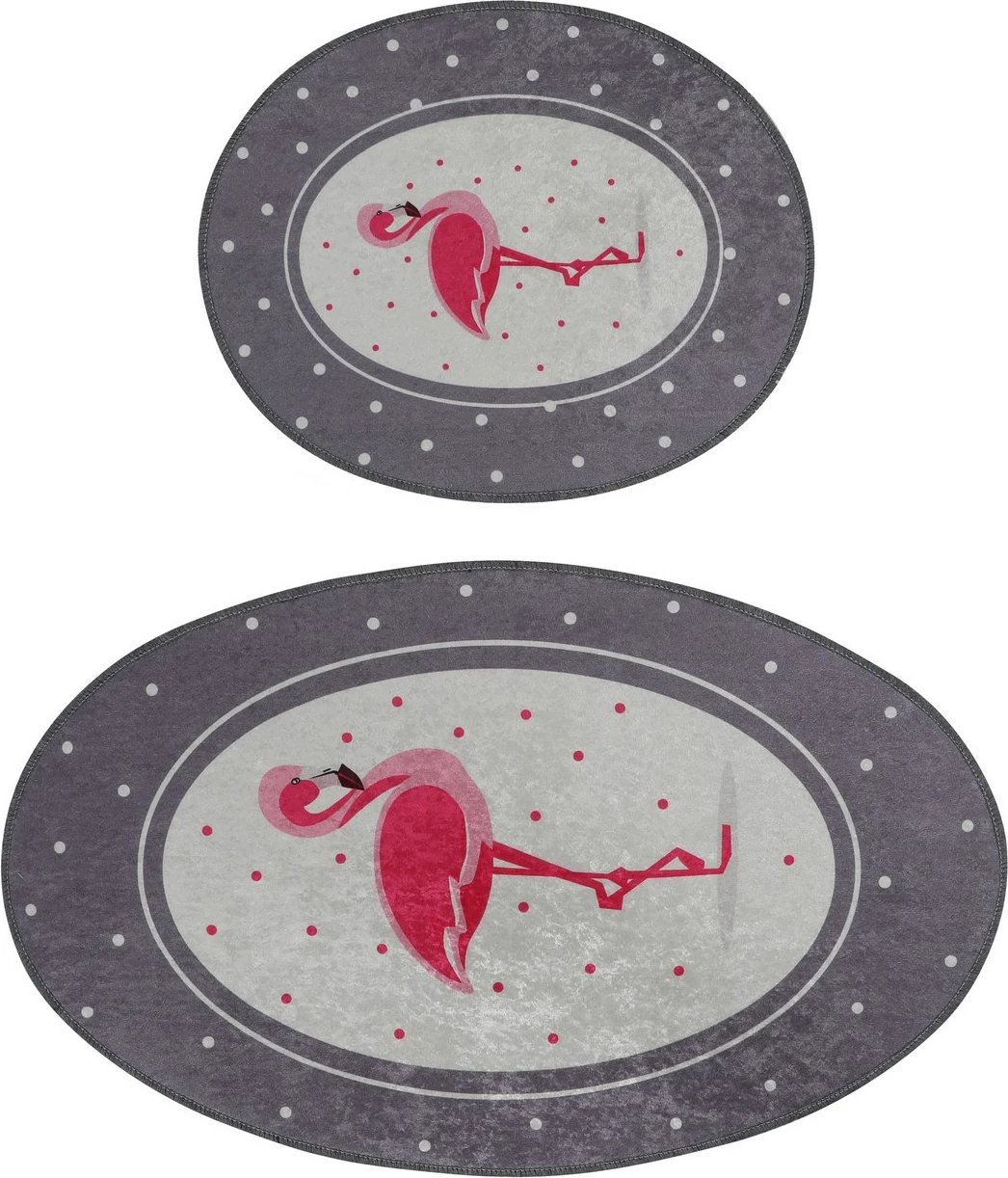 Set tapetash për banjo, 2 copë, Mijölnir, flamingo, shumëngjyrëshe