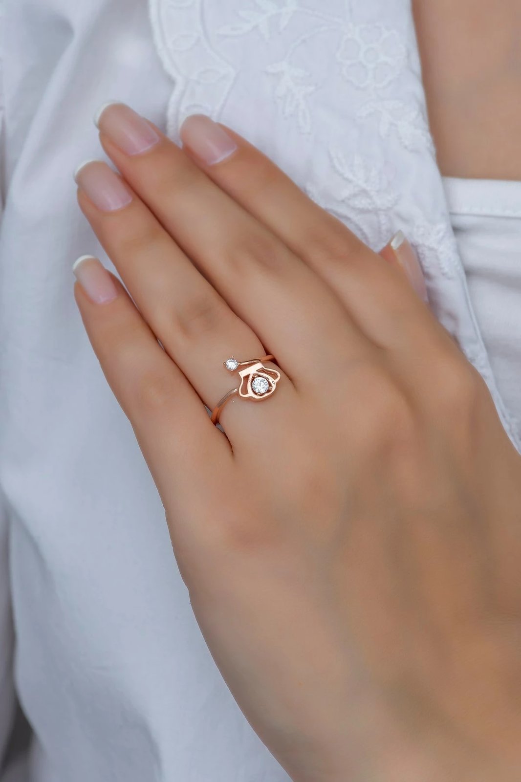 Unazë argjendi Jumeon, ngjyrë rozë ari, NRZ99383