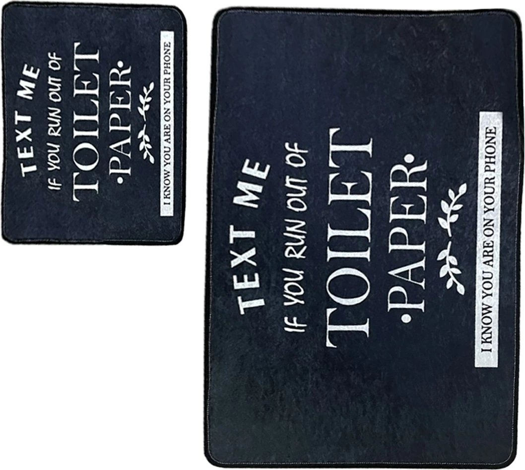 Set tapetash për banjo (2 copë), Mijölnir, për tualet, e zezë