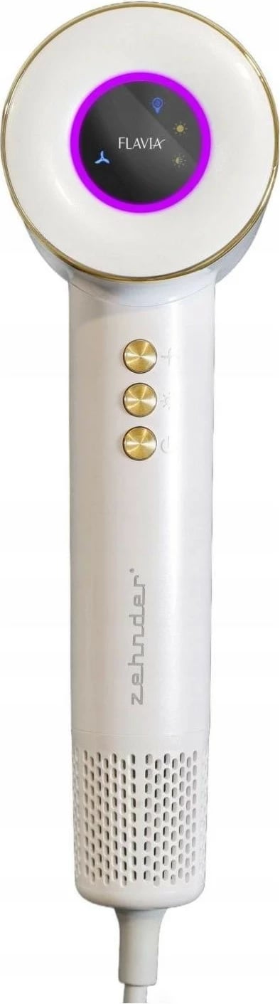 Tharëse flokësh Zehnder Flavia S1000B, 1600W, ekran LED, bardhë