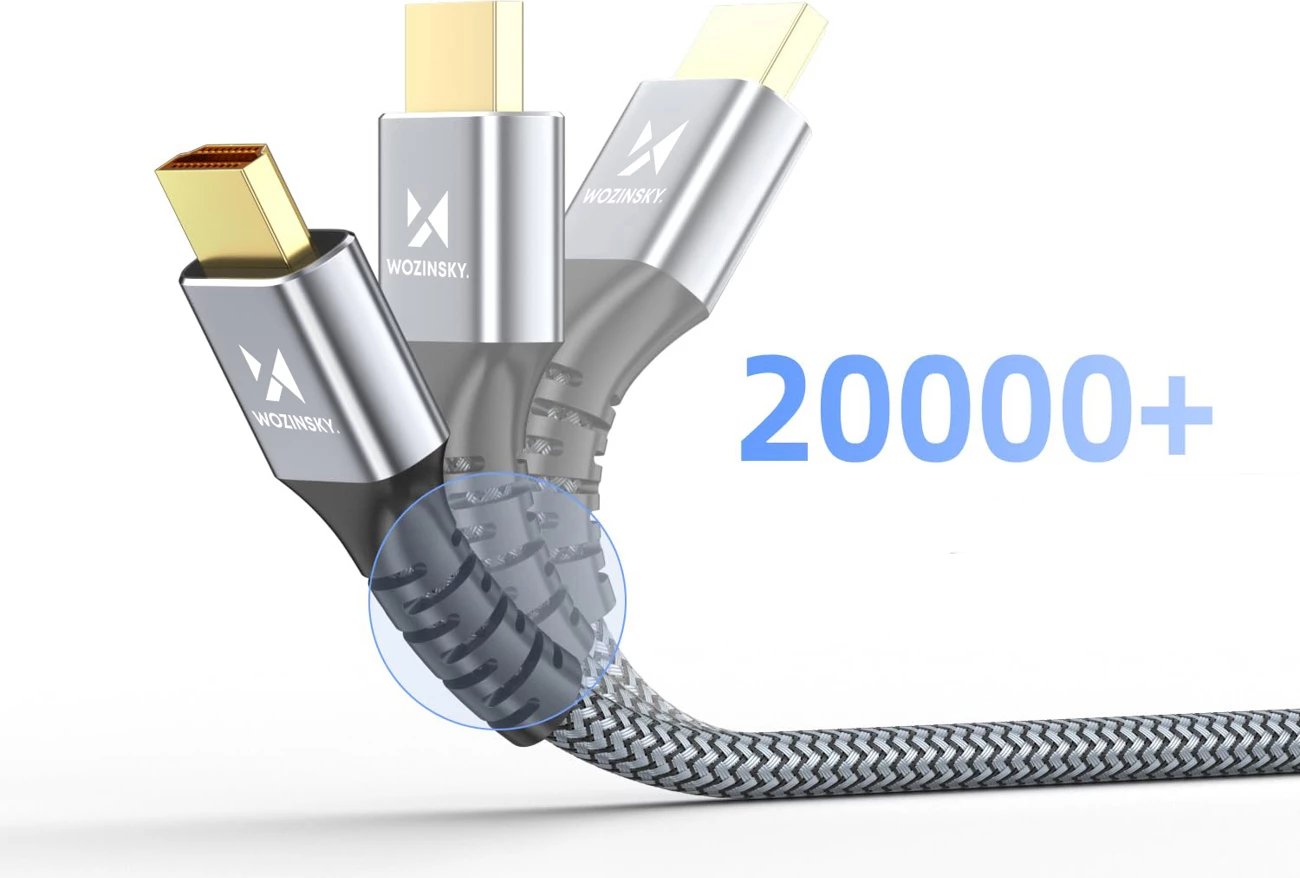 Kabllo DisplayPort 2.1, Wozinsky, WPS-16AYL2S, 80 Gb/s, 16K@60Hz, 2 m, gri