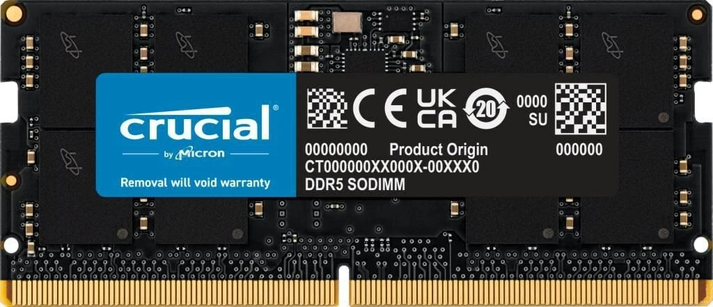 RAM Memorje Crucial CT16G56C46S5, 16 GB, DDR5-5600, SO-DIMM, e zezë