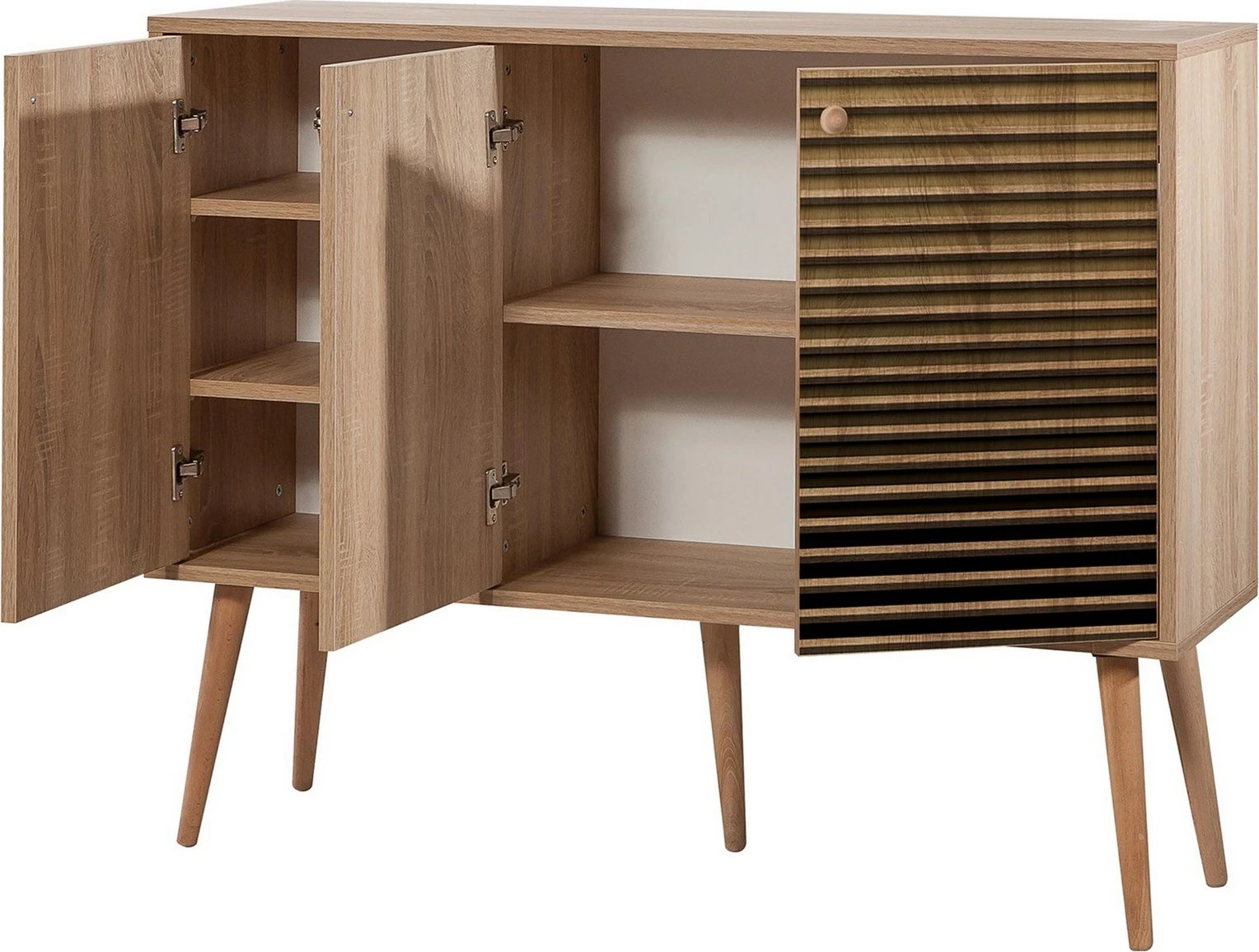 Konsolë Hanah Home, Mega-220, ngjyrë lisi Sonoma