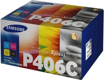 Toner set, Samsung CLT-P406C (SU375A), 4 copë, rendiment 1.100–1.700 faqe, origjinal, shumëngjyrësh (CMYK)