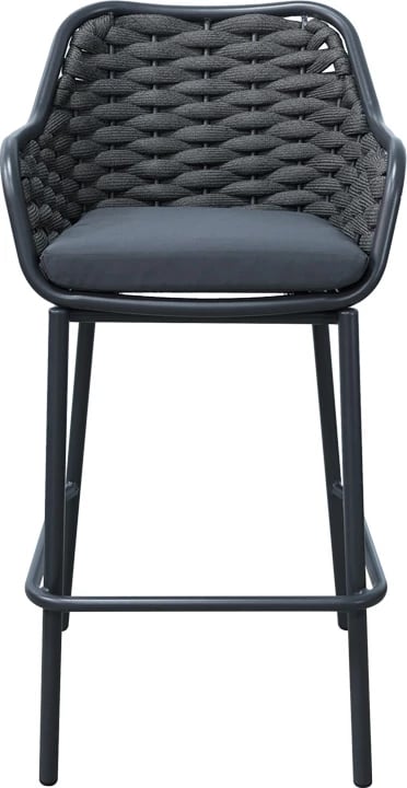 Karrige për bar Zuki alumini, e grisë, me jastëk, 55x54x109cm