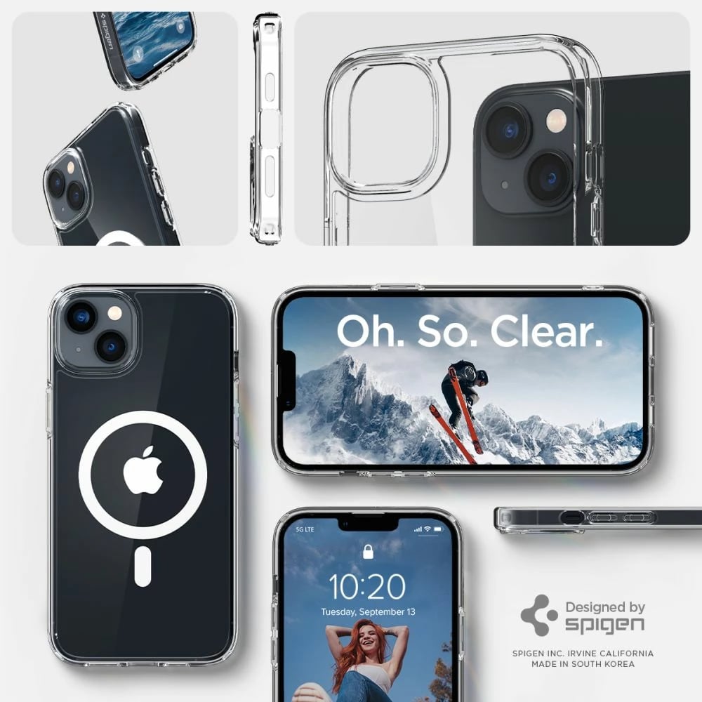 Mbështjellës Spigen Ultra Hybrid Mag për iPhone 14, Transparent/Bardhë