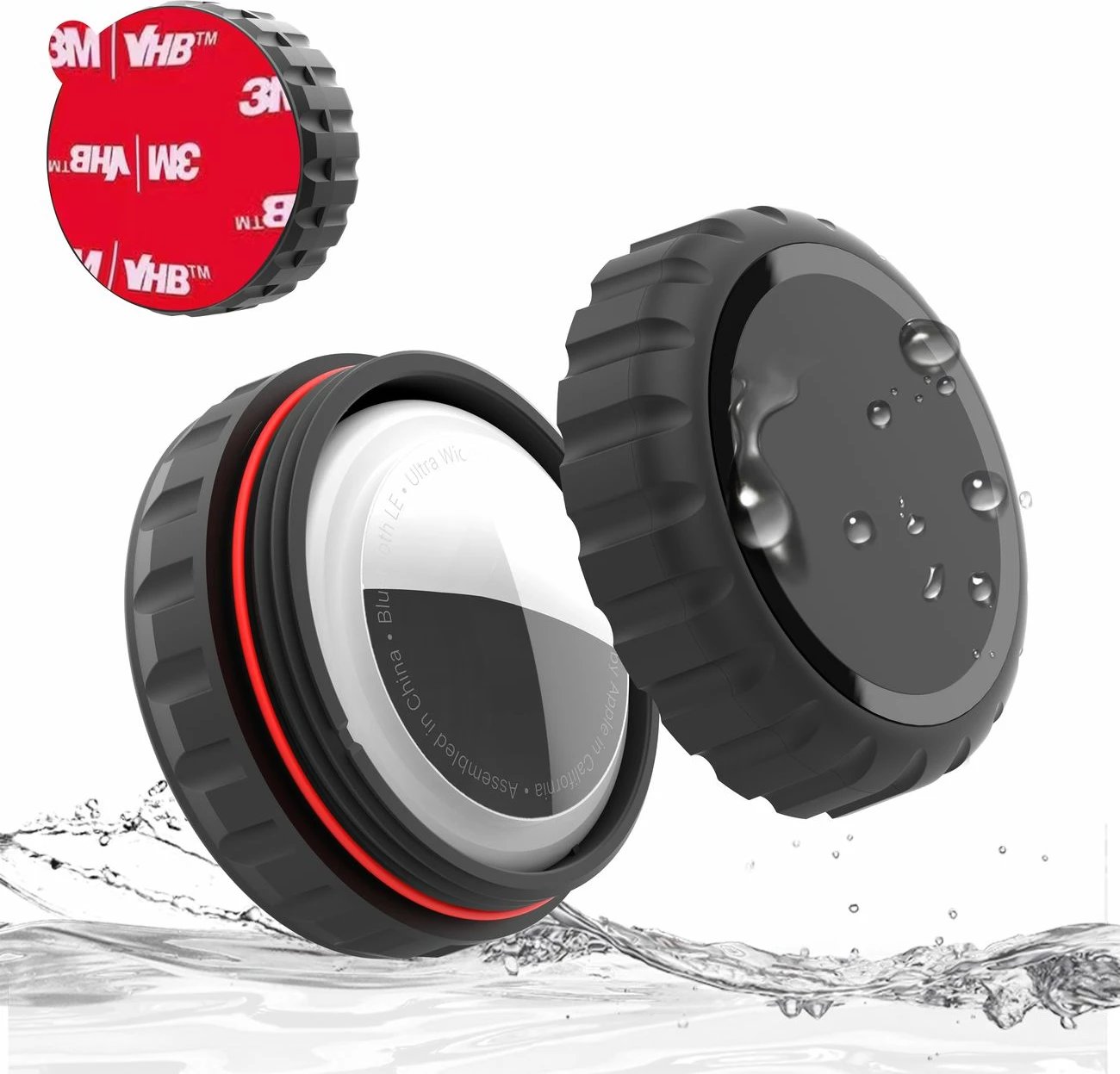 Mbështjellës Hurtel për Apple AirTag, WAT-48-0Y2S, 4 copë, i zi