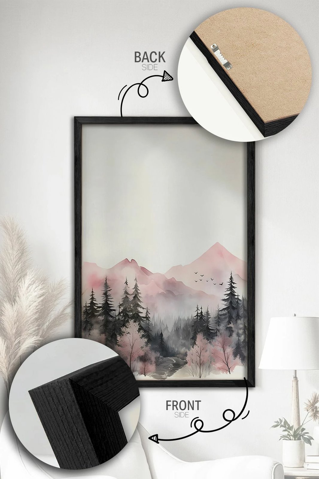 Pikturë dekorative me kornizë (3 copë), Wallity, Ersy3Syhcrv57