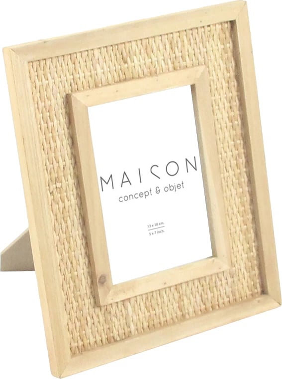 Kornizë foto Kamira, madhësia S, ratan natyral, xham, 25x2x30 cm