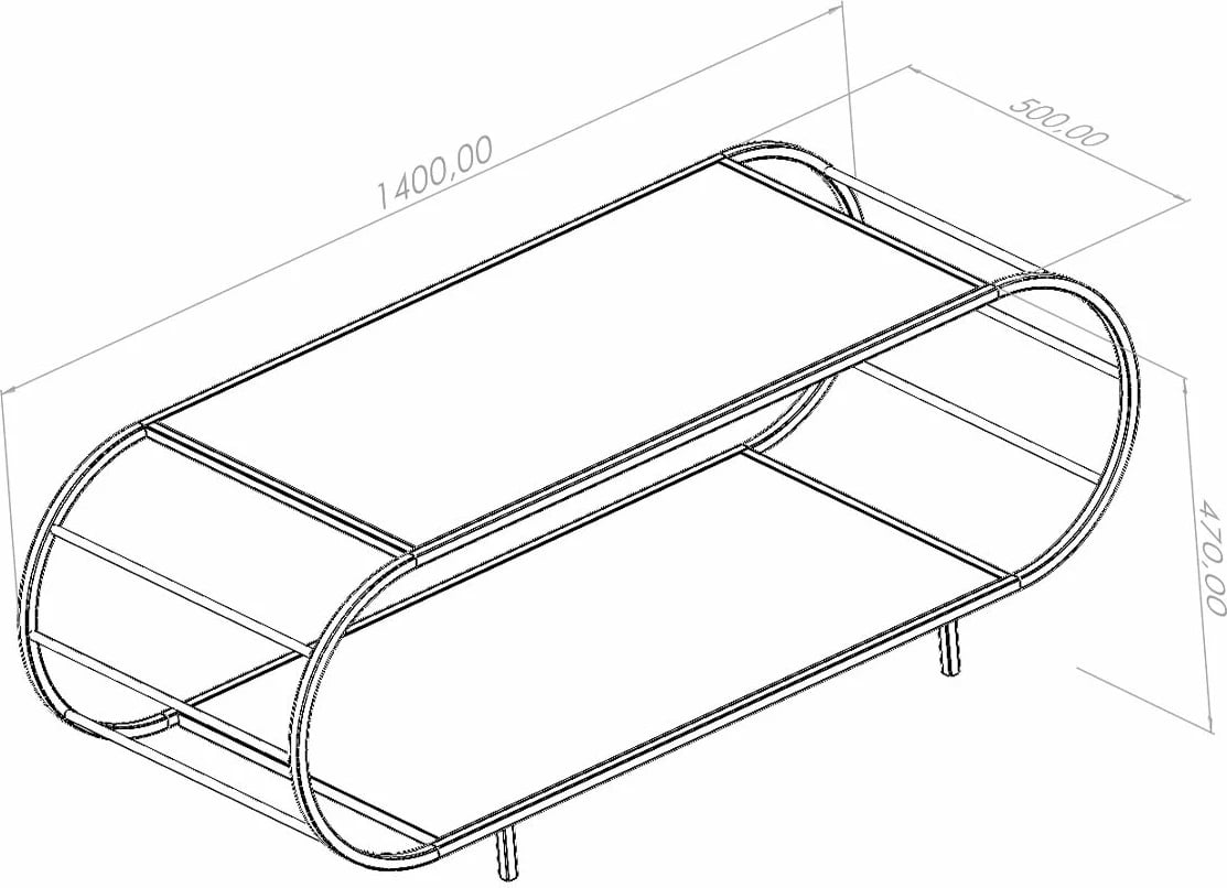 Tavolinë për kafe Hanah Home, Windy, e zezë, fume