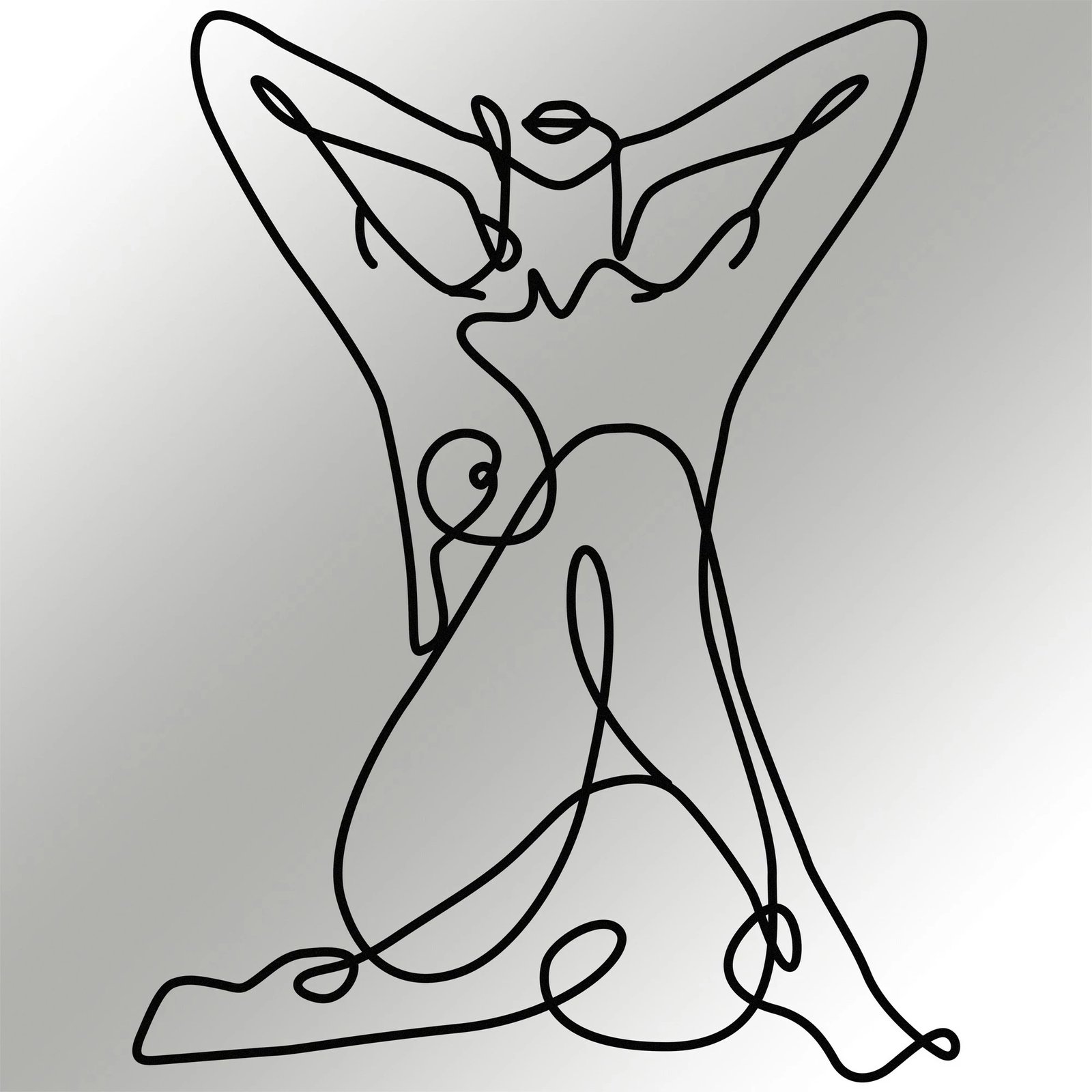 Aksesor dekorativ muri prej metali, figurë gjeometrike grua nudo, Wallity, ngjyrë e zezë, 38x50cm