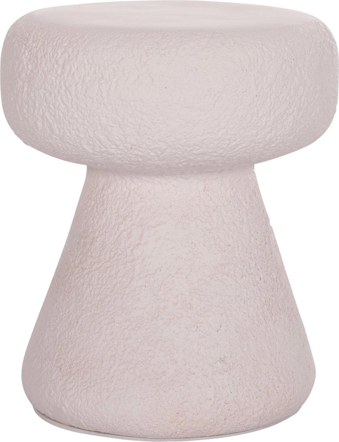 Stool i rrumbullakët INTERON, fibër-cement, ngjyrë e bardhë, FH18171.02, Φ34x39cm