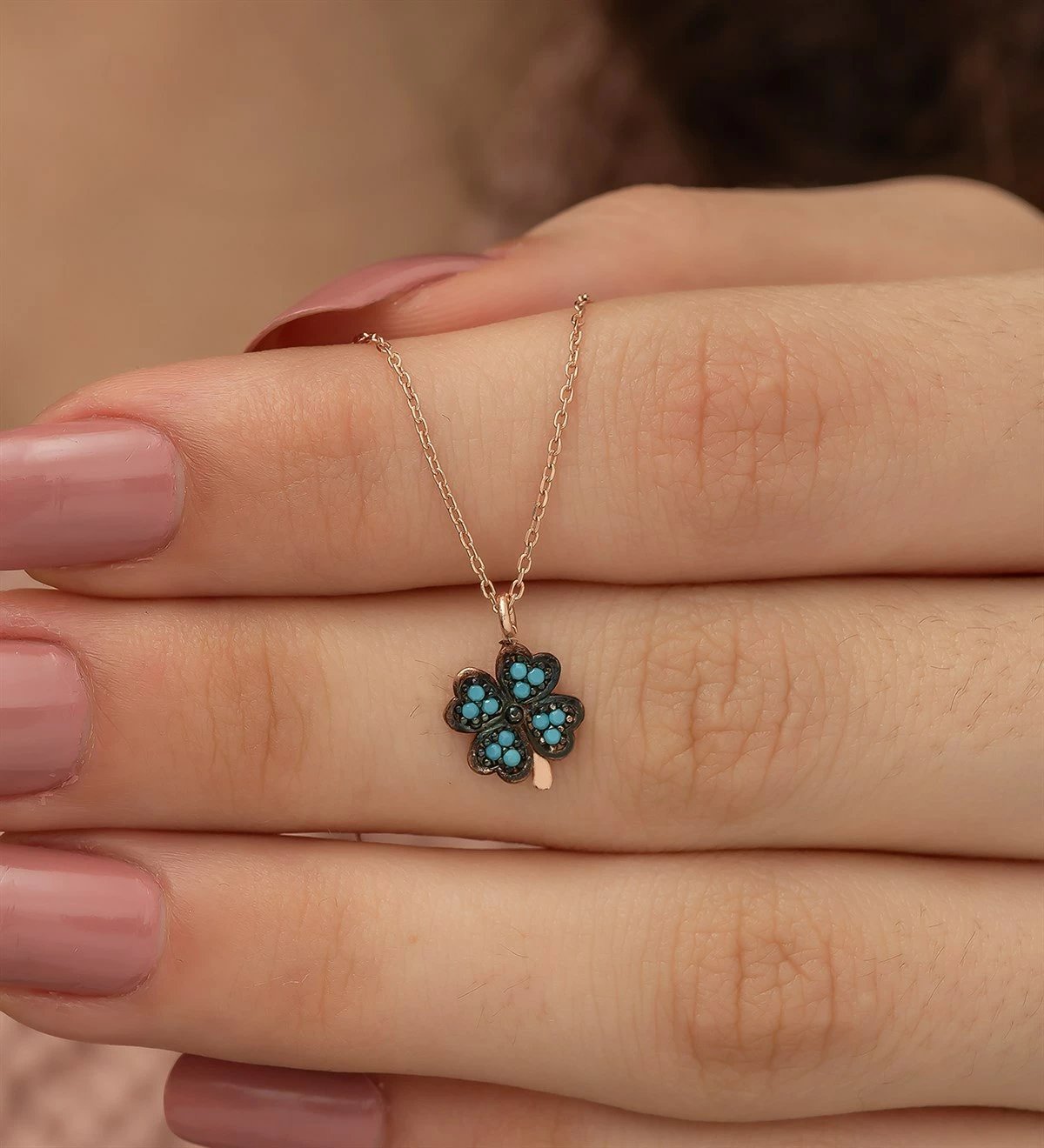 Qafore argjendi Jumeon, NRZ1094, gur tyrkuaz, ngjyrë rozë e artë, e zezë, blu