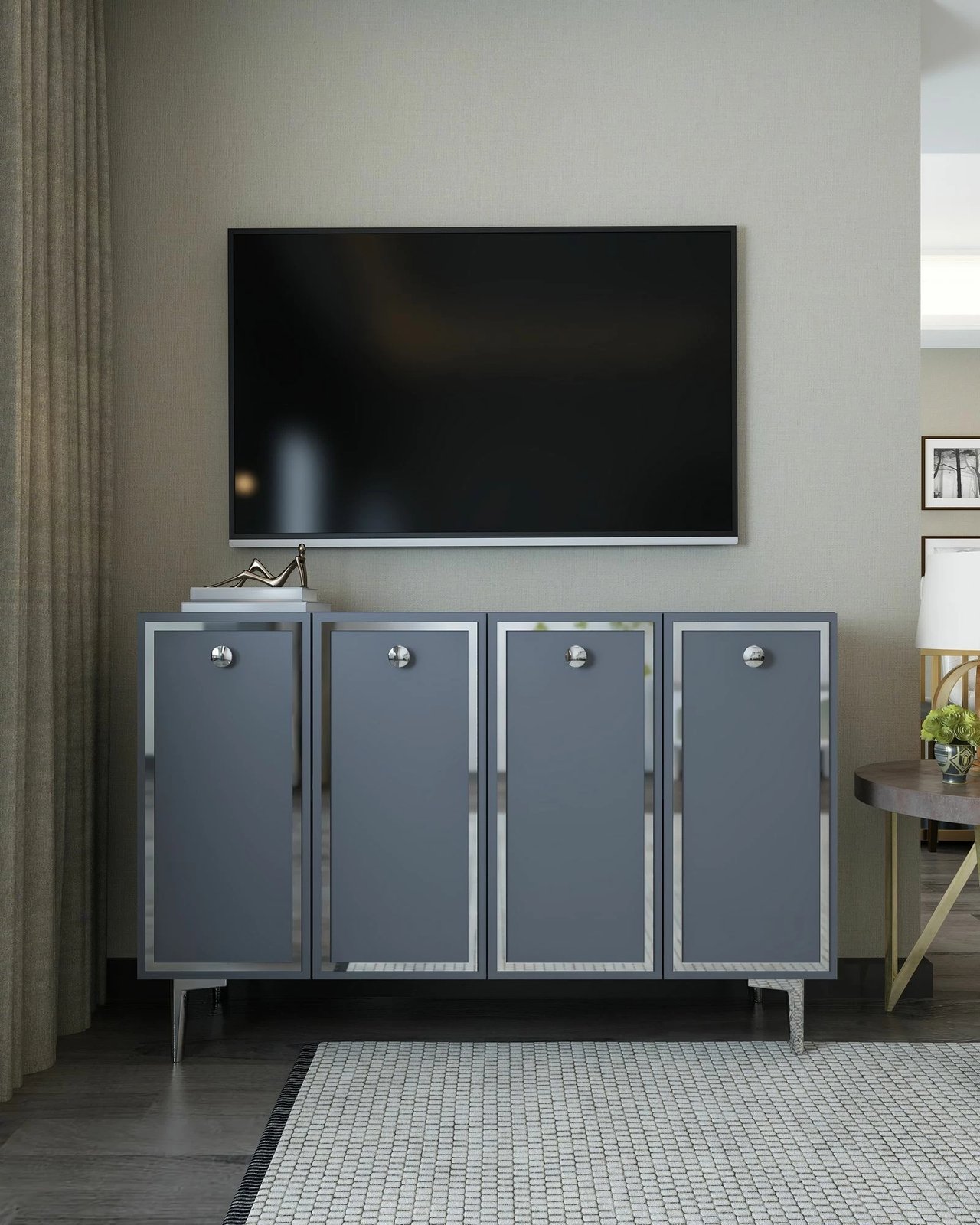 Konsol Skye Decor, anthracite, silver, 8161KM-1