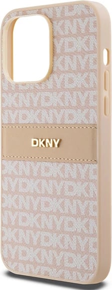 Mbështjellës DKNY Mono Stripe & Metal Logo për iPhone 14 Pro Max, rozë