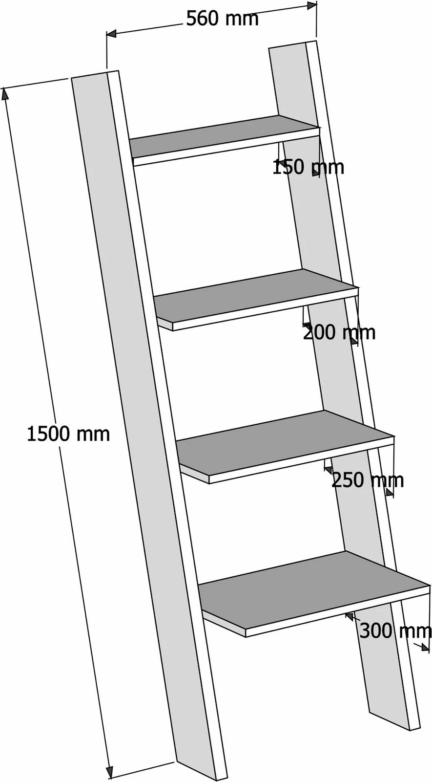 Raft librash Hanah Home, i bardhë, stil skandinav