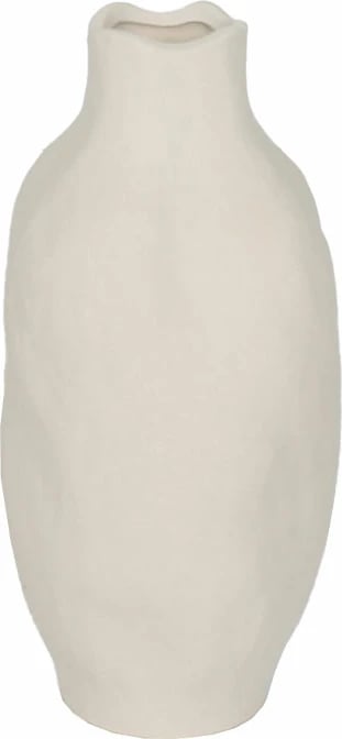 Vazo VILERA, qeramike, e bardhë, 16x16x32cm