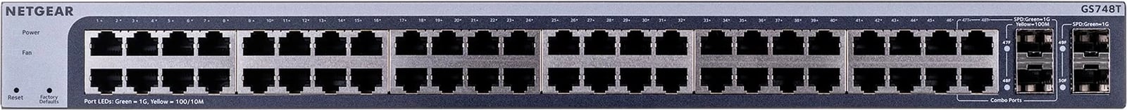 Switch i menaxhuar NETGEAR GS748Tv6, 48 porta Gigabit Ethernet, 2 SFP, Gri Switch i menaxhuar NETGEAR GS748Tv6, 48 porta Gigabit Ethernet, 2 SFP, Gri