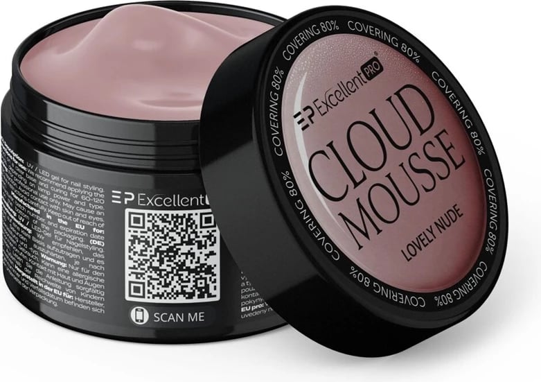 Xhel ndërtues për thonj për femra Excellent PRO Cloud Mousse Lovely Nude 50g