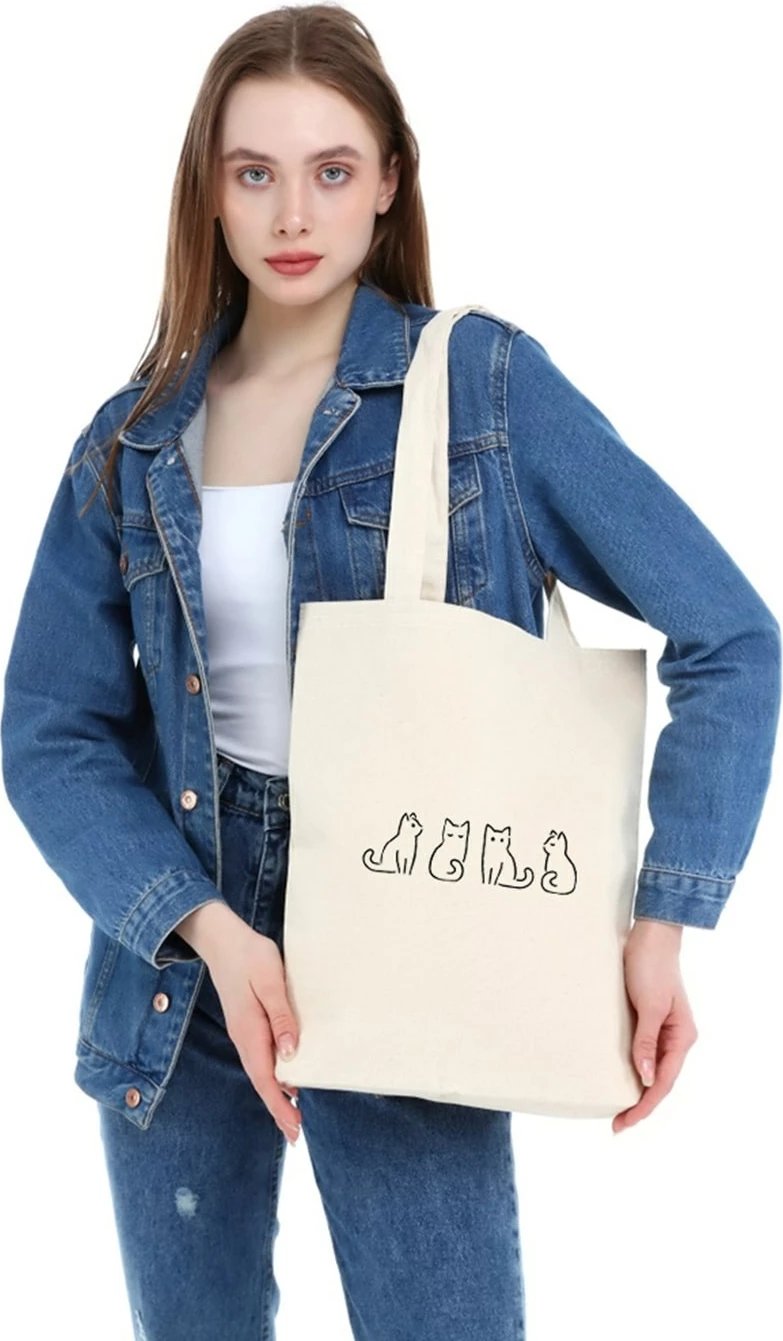 Torbë tote Zoozie Bags, krem, 35x40x8cm