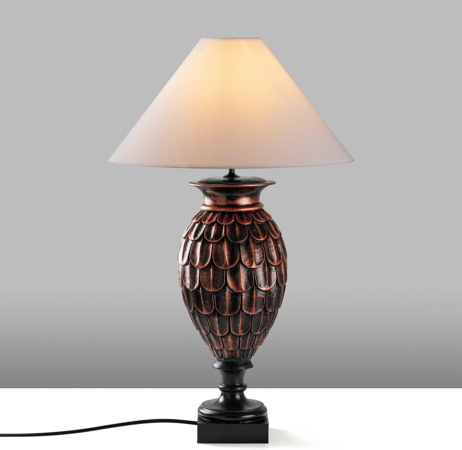 Llambë tavoline Opviq, ELEGANZE-5305, kafe dhe e bardhë