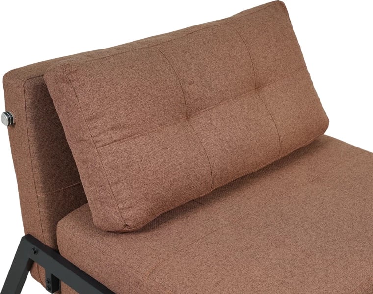 Poltronë-krevat Fancy, material tekstili, ngjyrë kafe, këmbë të zeza, 95x98x70cm