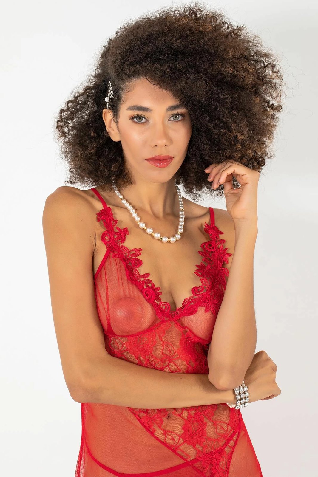 Babydoll i kuq Jumeon, 011-004507, S/M (2 copë)