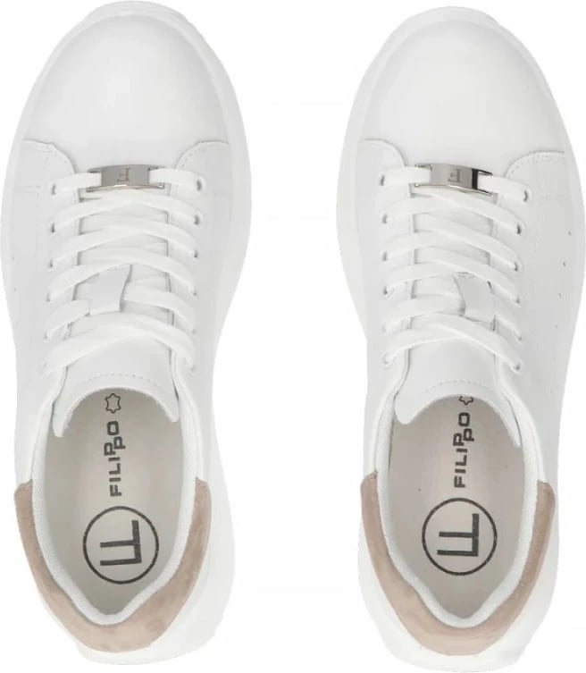 Këpucë platforme për femra Filippo, të bardha