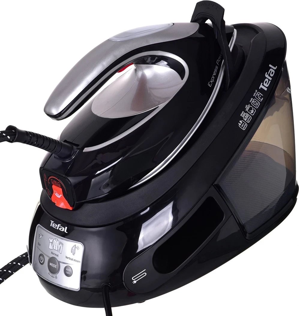 Hekur Tefal SV8062, 1.8 L Durilium AirGlide Autoclean, Zi dhe Argjendtë