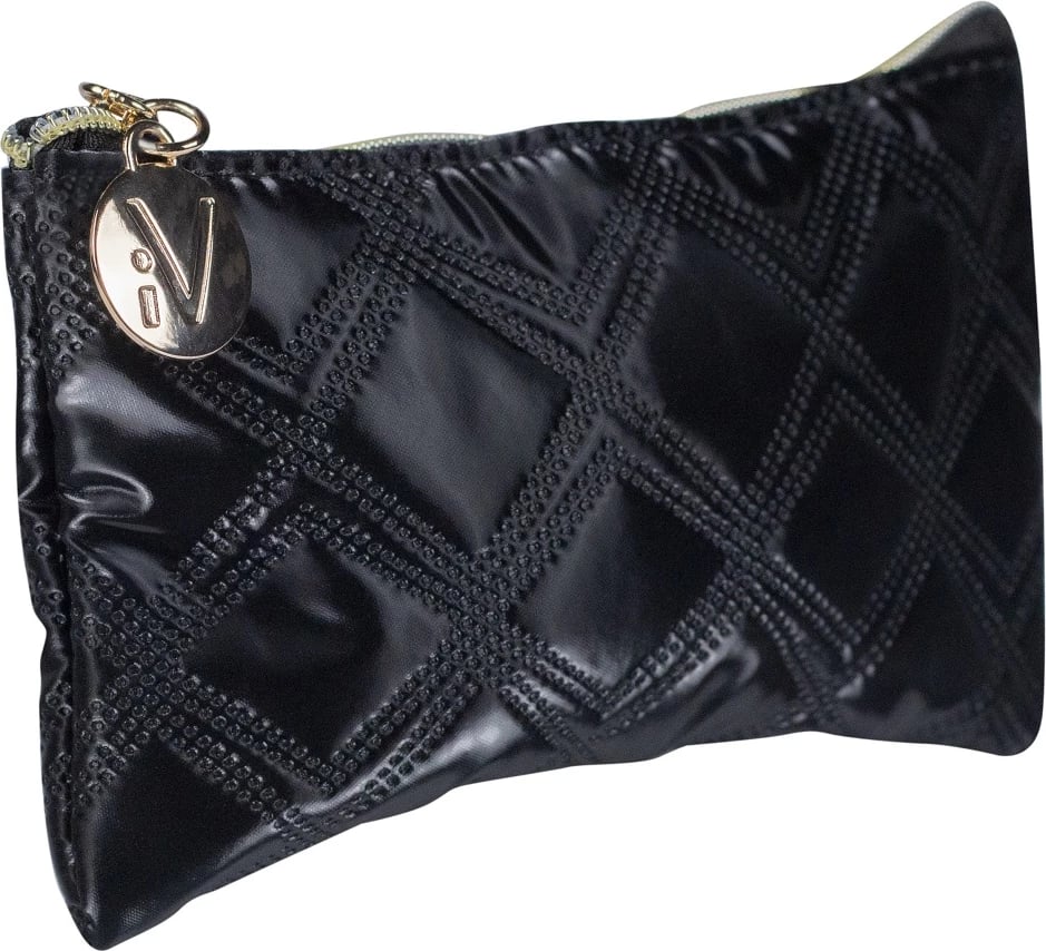 Çantë kozmetike Inter Vion Gold & Black Quilted për femra e zezë 1 copë