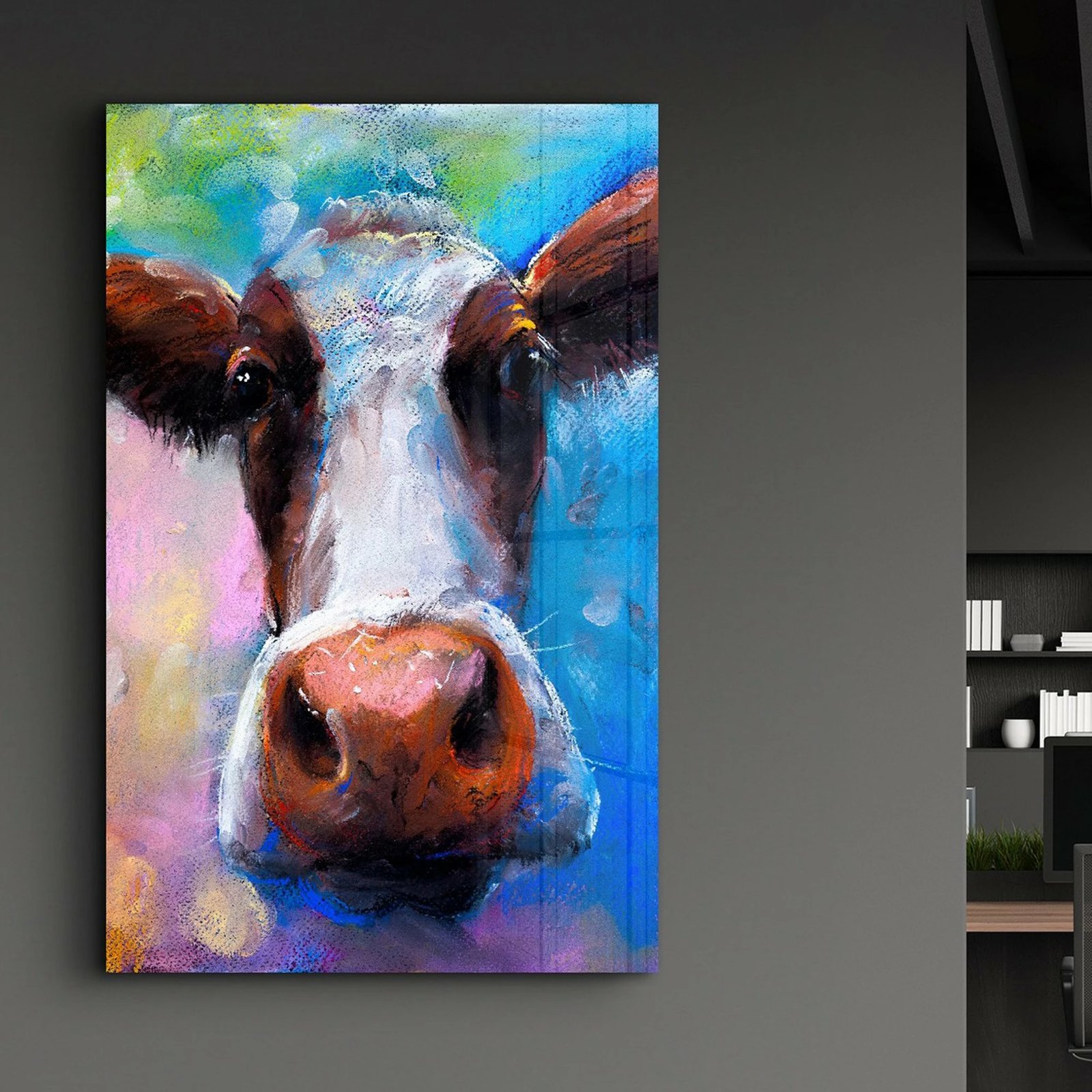 Pikturë dekorative prej xhami të temperuar, shumëngjyrëshe, CAM-2027, 46x72cm