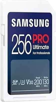 Kartë SD Pro Ultimate, Samsung, MB-SY256S/WW, 256GB, SDXC UHS-I U3 V30, lexim 200MB/s shkrim 130MB/s
