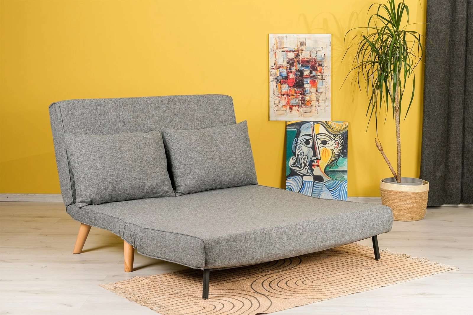 Divan-krevat dy ulëshe, ngjyrë gri e çelët, Folde, Atelier del Sofa