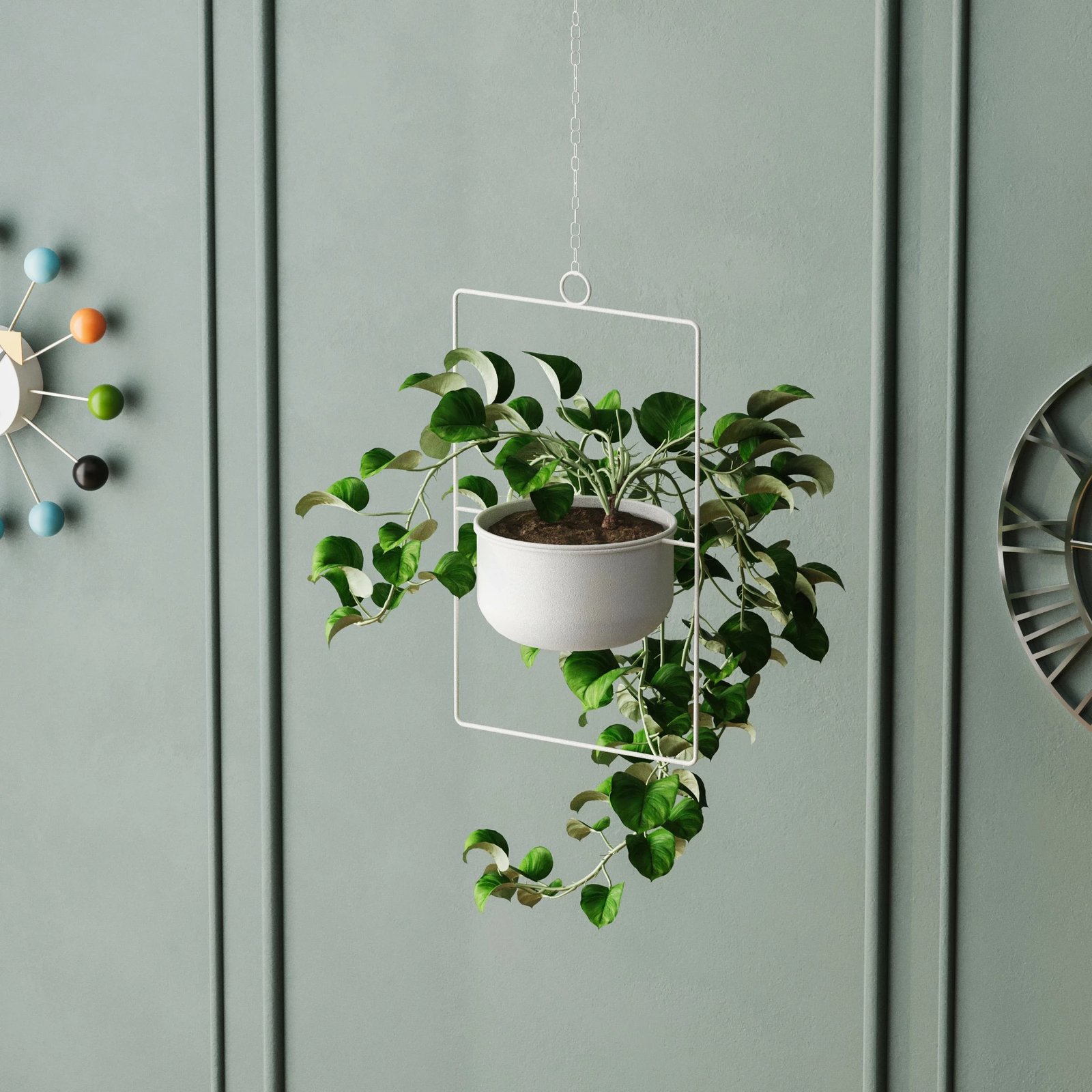 Vazo dekorative, metalike, e bardhë, Aberto Design, për parapet