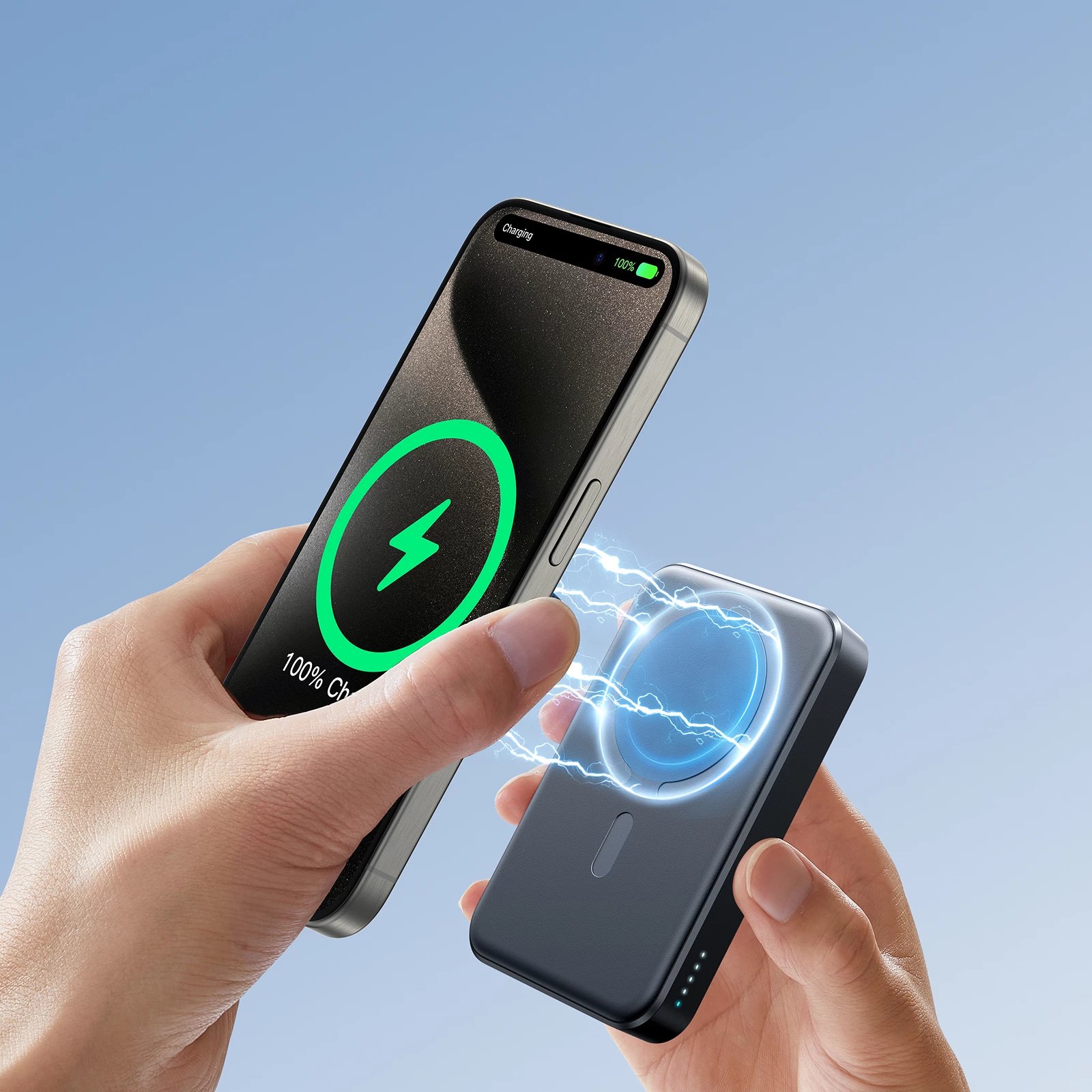 Powerbank Joyroom JR-W020 10000mAh 20W MagSafe PD/QC 2 porta USB-C & USB-A, e zezë, me kabllo USB-C 0.25m + këllëf