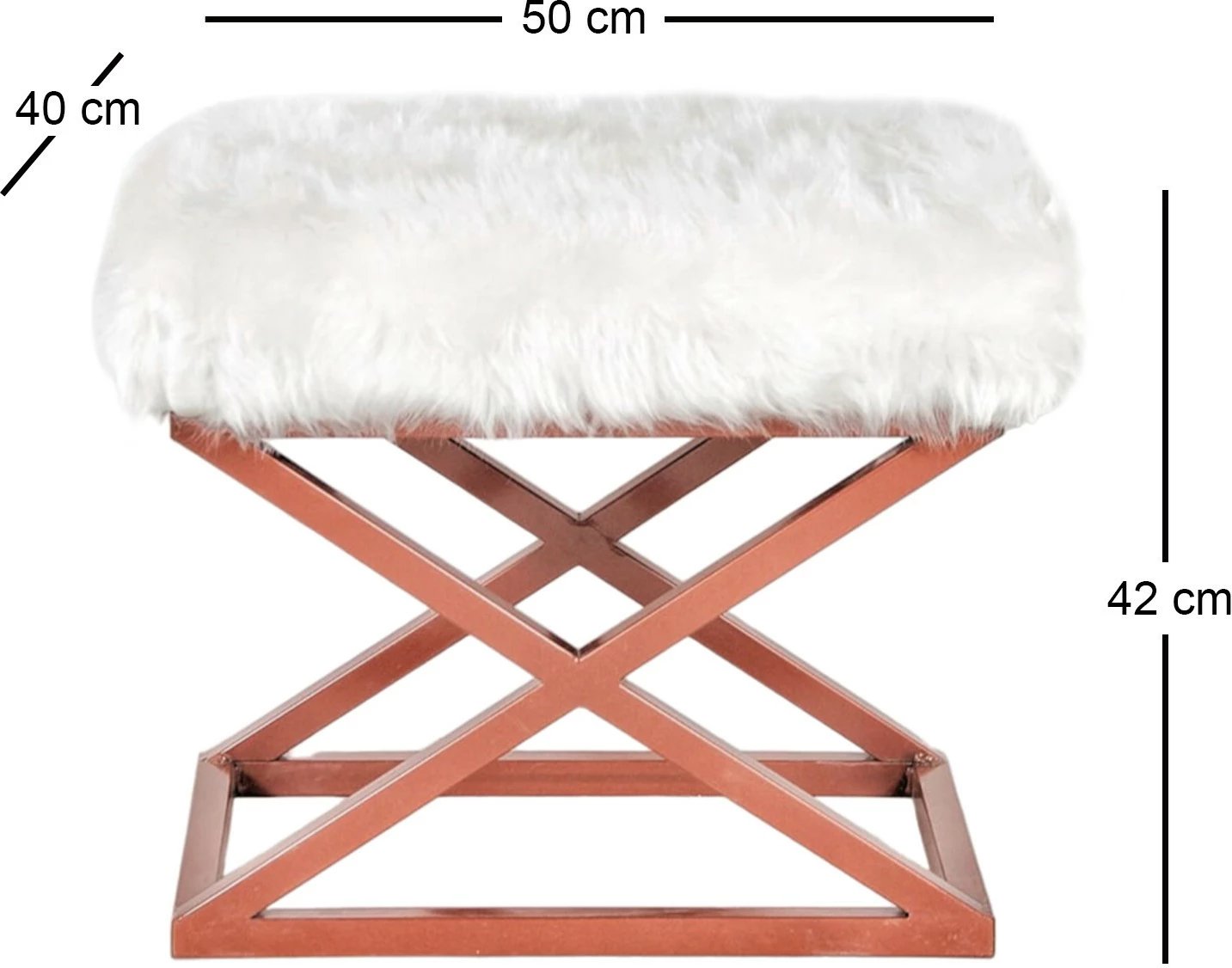 Puf Atelier del Sofa, pelush Capraz, bakër-bardhë